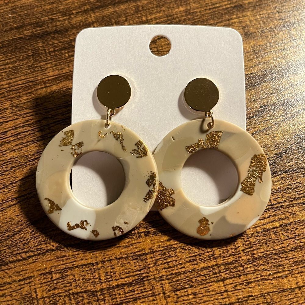 Soft Pottery Handmade Earrings
Polymer Clay Geometric‎ Semicircle Drop earrings
